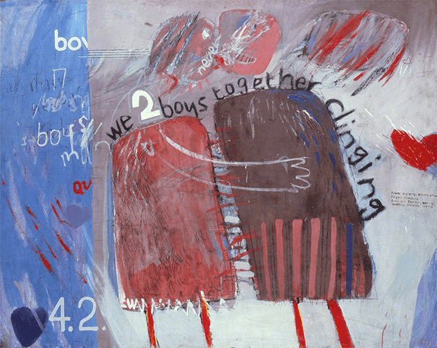 David Hockney, We Two Boys Together Clinging, 1961. COPYRIGHT LINE PENDING.